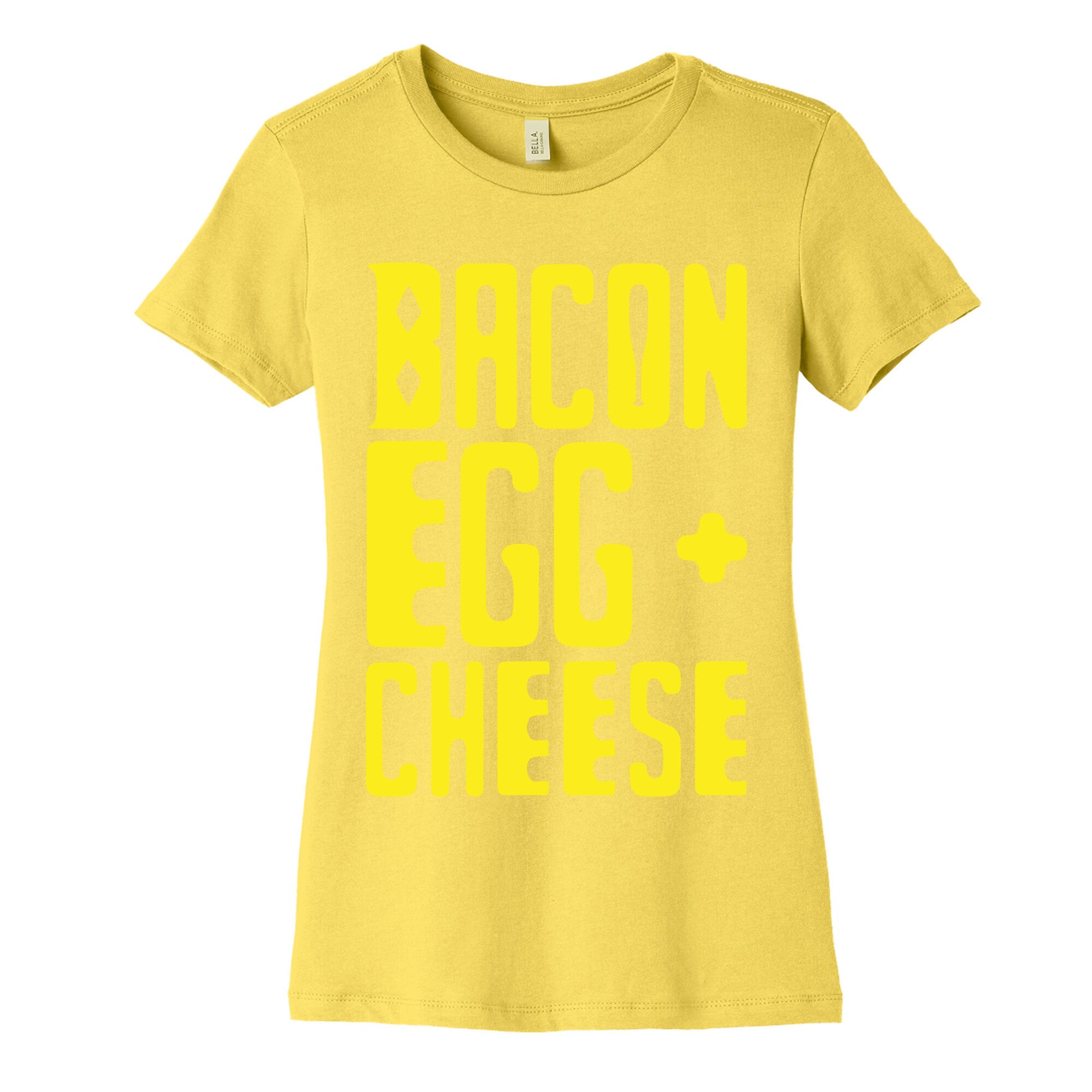 Bacon Egg + Cheese BOP Parody White Print Women's Cotton Tee